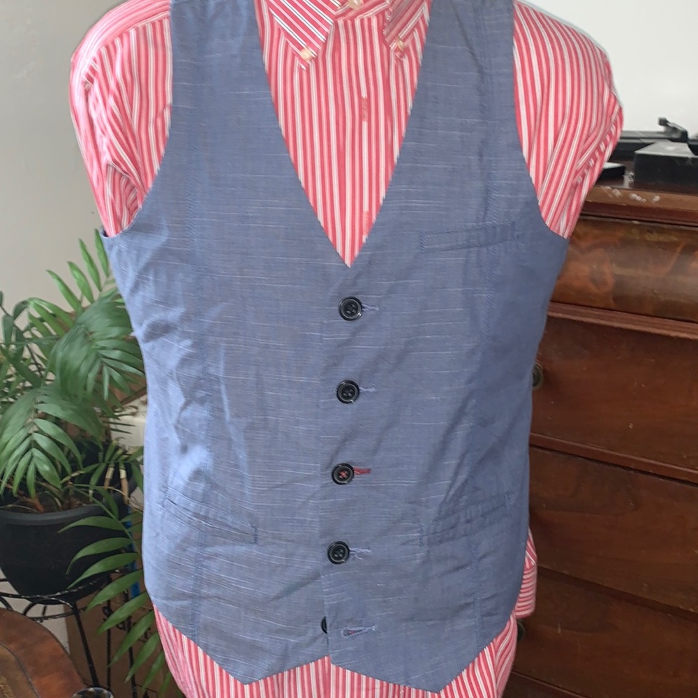 Mens Attention vest blue Sm
